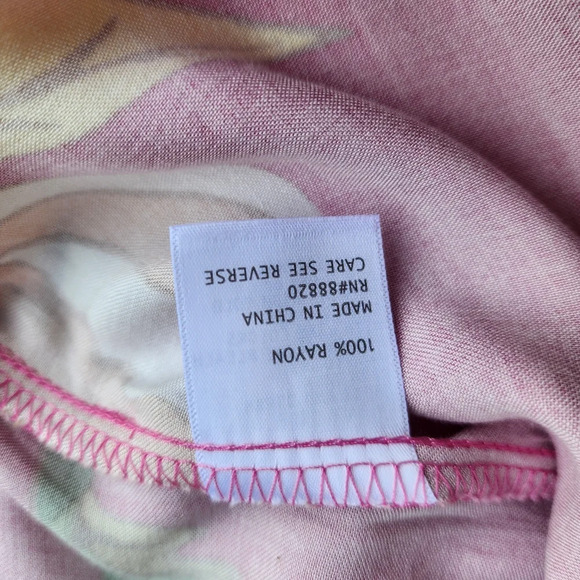 NWT Cynthia Rowley Womens Tank Top Womens Floral Loose Pink Tan White Rayon Sz M - Picture 11 of 11